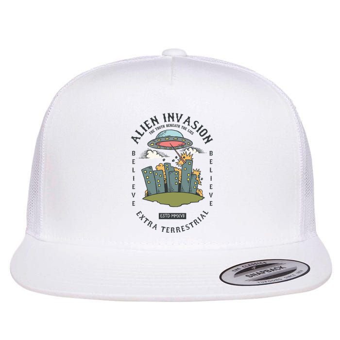 Alien Invasion Flat Bill Trucker Hat