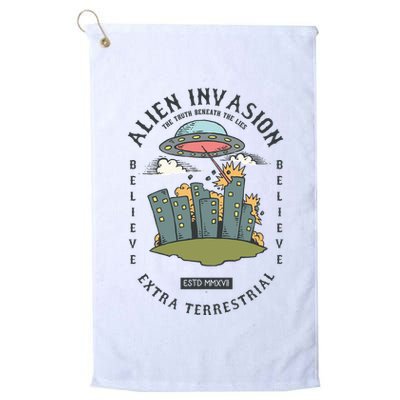 Alien Invasion Golf Towel