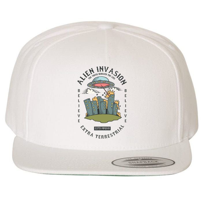 Alien Invasion Wool Snapback Cap