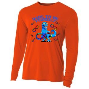 Autism Infinity Autism Trex Trex Infinity Dare To Be Yoursel Gift Cooling Performance Long Sleeve Crew