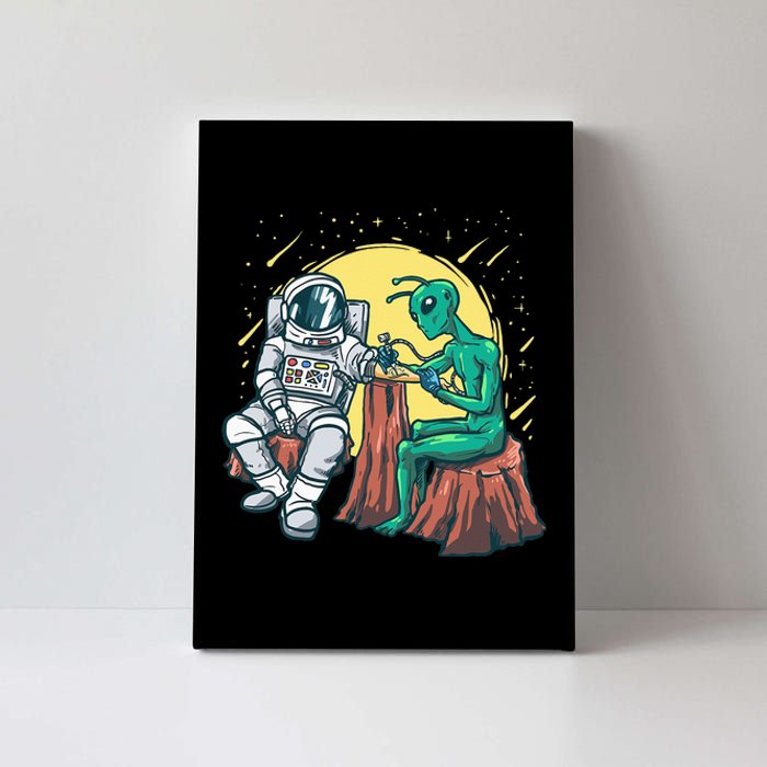 Alien Inking Astronaut Ink Funny Tattoo Artist Canvas