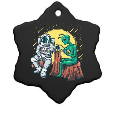 Alien Inking Astronaut Ink Funny Tattoo Artist Ceramic Star Ornament