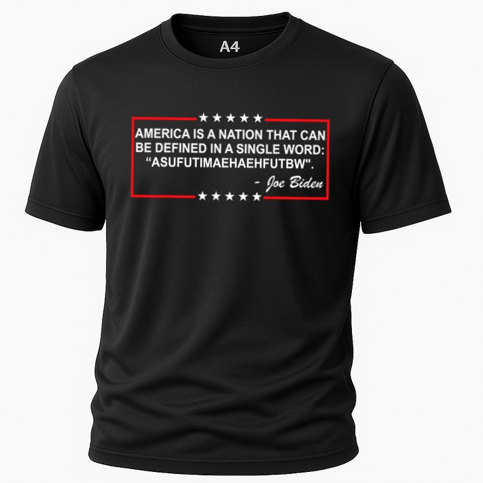 America Is A Nation That Can Be Defined In A Single Word Funny Joe Biden Quote Performance Shirt
