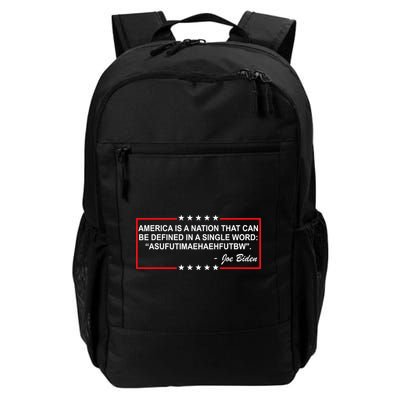 America Is A Nation That Can Be Defined In A Single Word Funny Joe Biden Quote Backpack