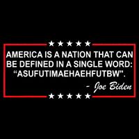 America Is A Nation That Can Be Defined In A Single Word Funny Joe Biden Quote 7-Panel Snapback Hat