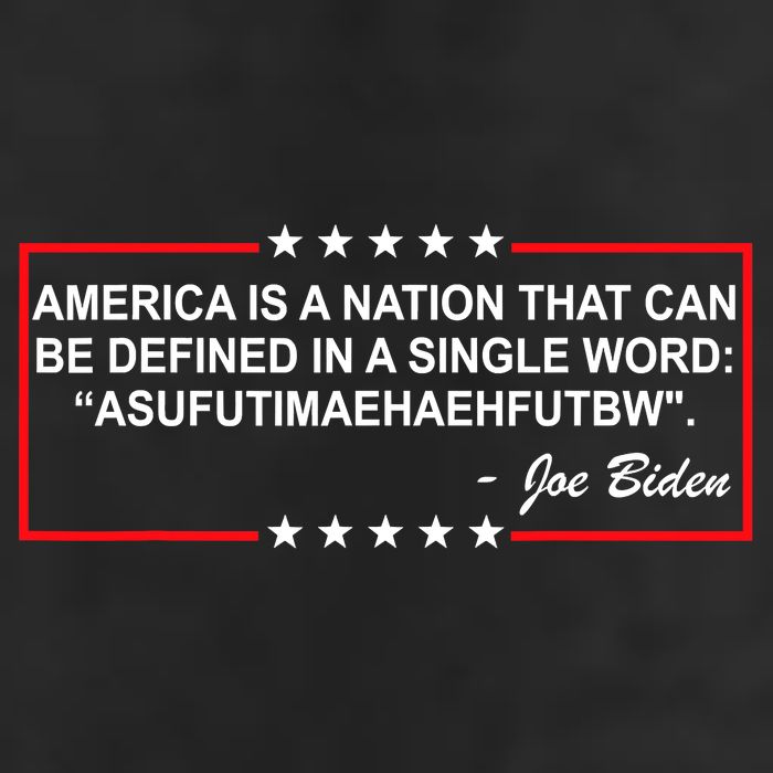 America Is A Nation That Can Be Defined In A Single Word Funny Joe Biden Quote Beanie