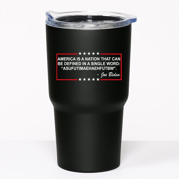 America Is A Nation That Can Be Defined In A Single Word Funny Joe Biden Quote Tumbler