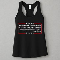 America Is A Nation That Can Be Defined In A Single Word Funny Joe Biden Quote Womens Tank Top