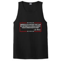 America Is A Nation That Can Be Defined In A Single Word Funny Joe Biden Quote PosiCharge Competitor Tank