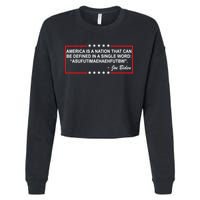 America Is A Nation That Can Be Defined In A Single Word Funny Joe Biden Quote Cropped Pullover Crew