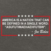 America Is A Nation That Can Be Defined In A Single Word Funny Joe Biden Quote Cotton Canvas Backpack