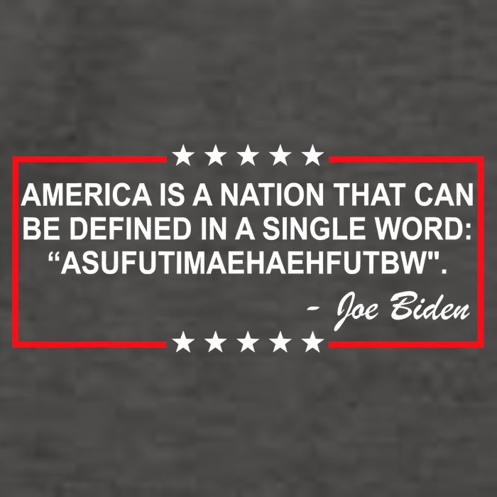 America Is A Nation That Can Be Defined In A Single Word Funny Joe Biden Quote Vector Backpack