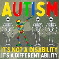 Autism It's A Different Ability Funny Dabbing Skeleton Legacy Tie Dye Trucker Hat