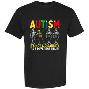 Autism It's A Different Ability Funny Dabbing Skeleton Garment-Dyed Heavyweight T-Shirt