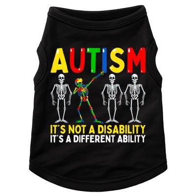 Autism It's A Different Ability Funny Dabbing Skeleton Doggie Tank