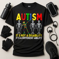 Autism It's A Different Ability Funny Dabbing Skeleton Performance Shirt