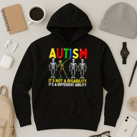 Autism It's A Different Ability Funny Dabbing Skeleton Hoodie