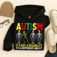 Autism It's A Different Ability Funny Dabbing Skeleton Hoodie