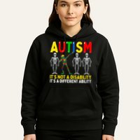 Autism It's A Different Ability Funny Dabbing Skeleton Hoodie