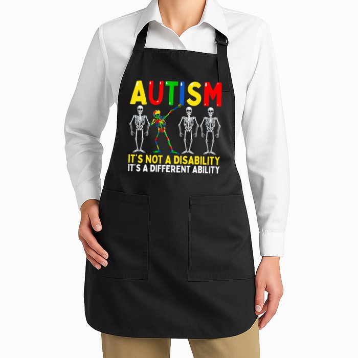 Autism It's A Different Ability Funny Dabbing Skeleton Apron