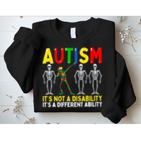 Autism It's A Different Ability Funny Dabbing Skeleton Sweatshirt