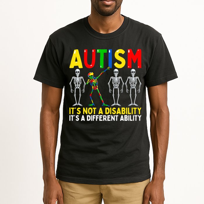 Autism It's A Different Ability Funny Dabbing Skeleton Tall T-Shirt