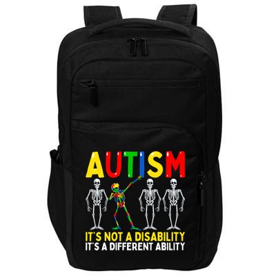 Autism It's A Different Ability Funny Dabbing Skeleton Impact Tech Backpack