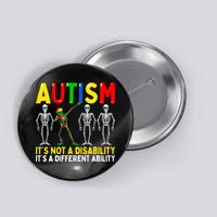 Autism It's A Different Ability Funny Dabbing Skeleton Button