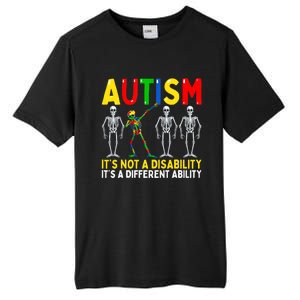 Autism It's A Different Ability Funny Dabbing Skeleton Tall Fusion ChromaSoft Performance T-Shirt