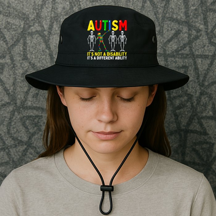 Autism It's A Different Ability Funny Dabbing Skeleton Bucket Hat