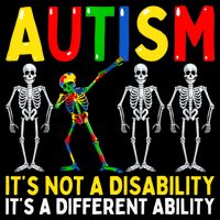 Autism It's A Different Ability Funny Dabbing Skeleton Bucket Hat