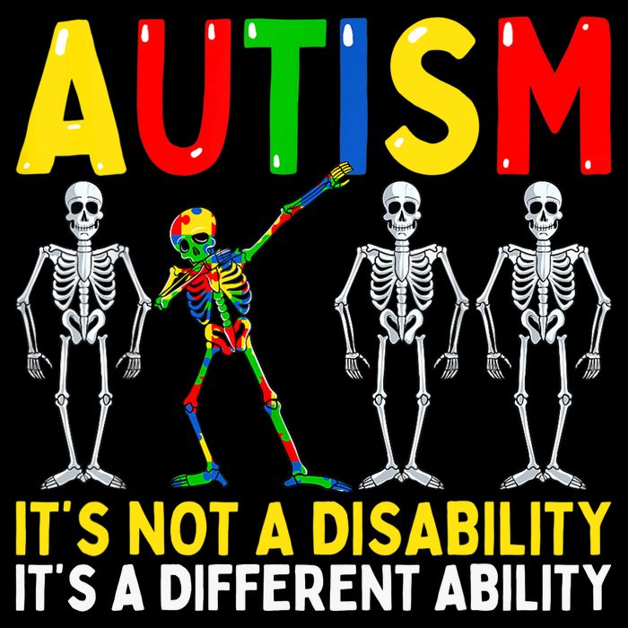 Autism It's A Different Ability Funny Dabbing Skeleton Bucket Hat