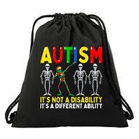 Autism It's A Different Ability Funny Dabbing Skeleton Drawstring Bag