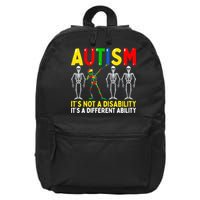 Autism It's A Different Ability Funny Dabbing Skeleton 16 in Basic Backpack