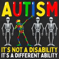 Autism It's A Different Ability Funny Dabbing Skeleton 25L Jumbo Tote