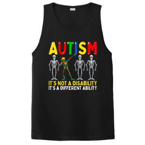 Autism It's A Different Ability Funny Dabbing Skeleton PosiCharge Competitor Tank