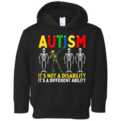 Autism It's A Different Ability Funny Dabbing Skeleton Toddler Hoodie