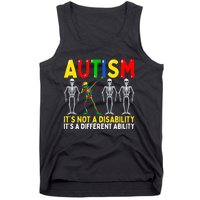 Autism It's A Different Ability Funny Dabbing Skeleton Tank Top