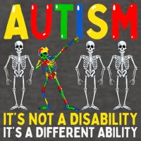Autism It's A Different Ability Funny Dabbing Skeleton Vector Backpack
