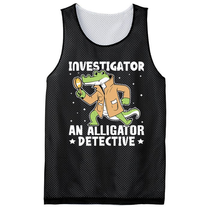 Alligator Investigator An Alligator Detective Mesh Reversible Basketball Jersey Tank