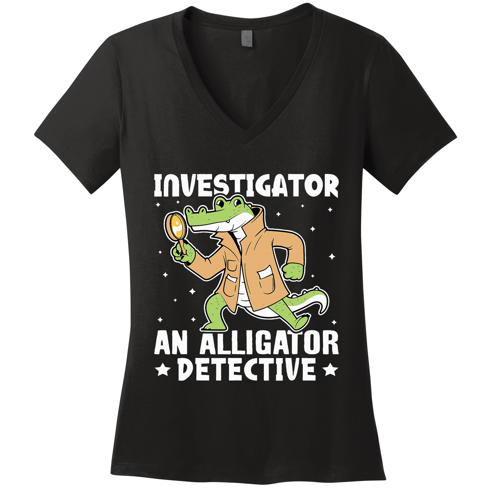 Alligator Investigator An Alligator Detective Women's V-Neck T-Shirt