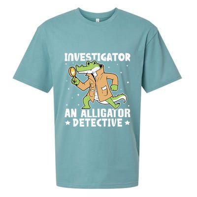 Alligator Investigator An Alligator Detective Sueded Cloud Jersey T-Shirt