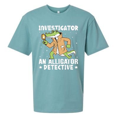 Alligator Investigator An Alligator Detective Sueded Cloud Jersey T-Shirt