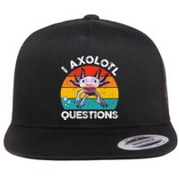 Axolotl I Axolotl Questions Retro Cute Axolotl Flat Bill Trucker Hat