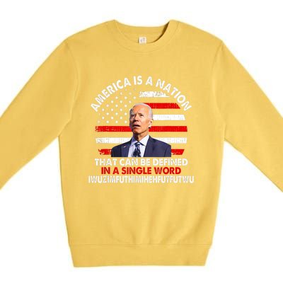 America Is A Nation That Can Be Defined In Single Word Biden Premium Crewneck Sweatshirt