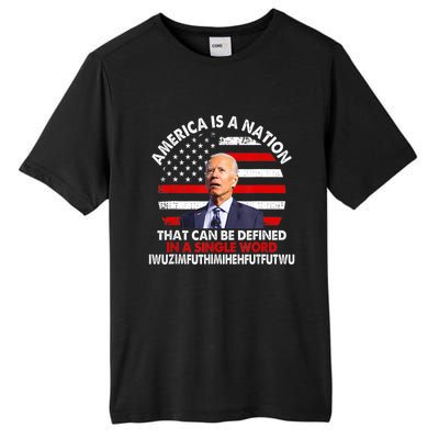 America Is A Nation That Can Be Defined In Single Word Biden Tall Fusion ChromaSoft Performance T-Shirt