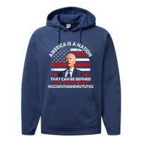 America Is A Nation That Can Be Defined In Single Word Biden Performance Fleece Hoodie