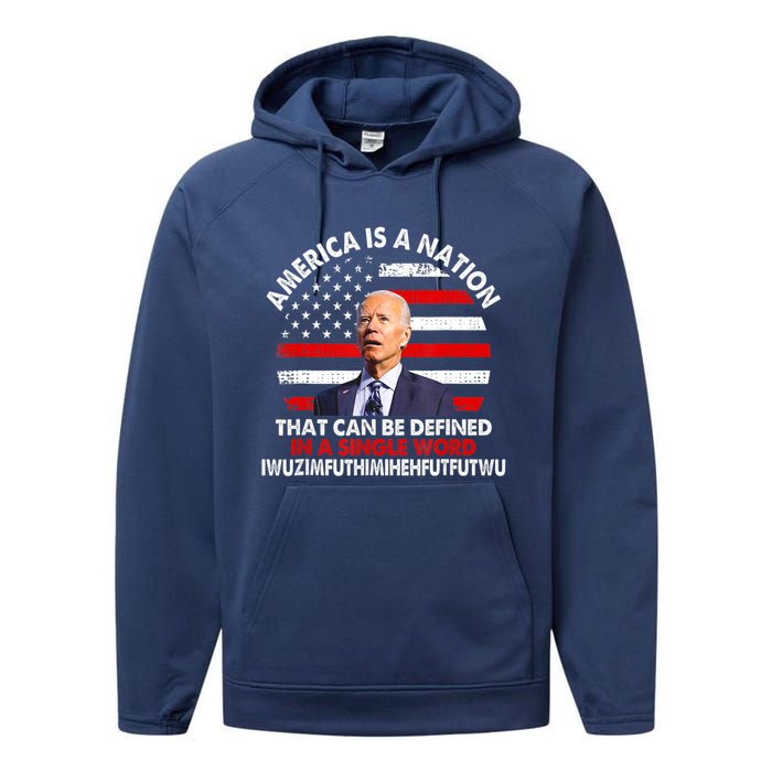 America Is A Nation That Can Be Defined In Single Word Biden Performance Fleece Hoodie