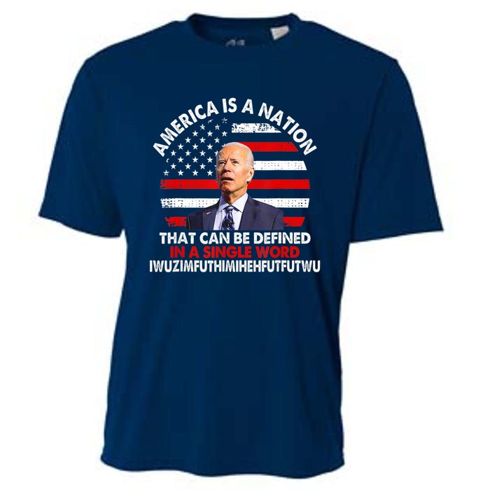 America Is A Nation That Can Be Defined In Single Word Biden Cooling Performance Crew T-Shirt