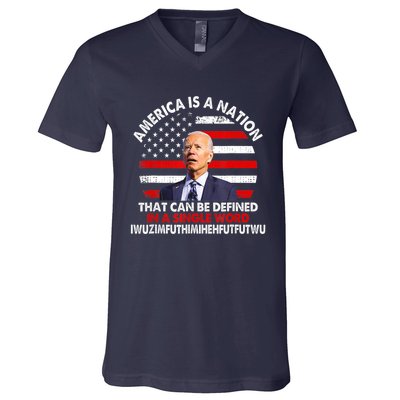 America Is A Nation That Can Be Defined In Single Word Biden V-Neck T-Shirt